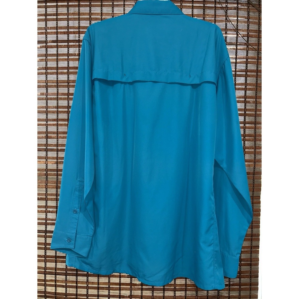 Simms Fishing Shirt Men's 2XL Teal Long Sleeve Vented Outdoors Performance - Picture 4 of 10